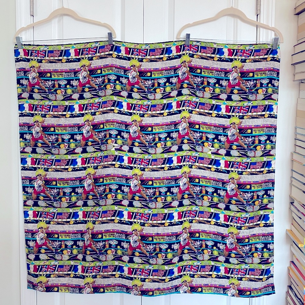 Nicole Miller Vintage Tennis Silk Scarf or Wrap